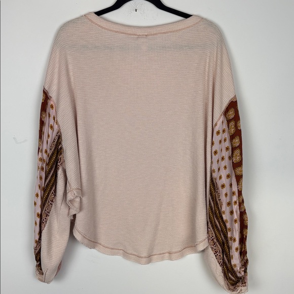 Free People Blossom Printed Balloon-Sleeve Thermal Sweater/ Size small - Picture 6 of 11